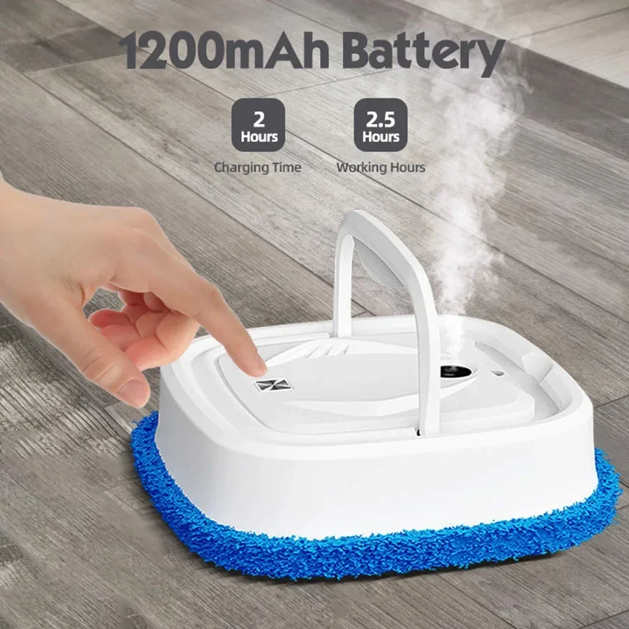 Household floor care robot, USB rechargeable, with humidifier function, combined with care solution,Waxing / Lightening / Care