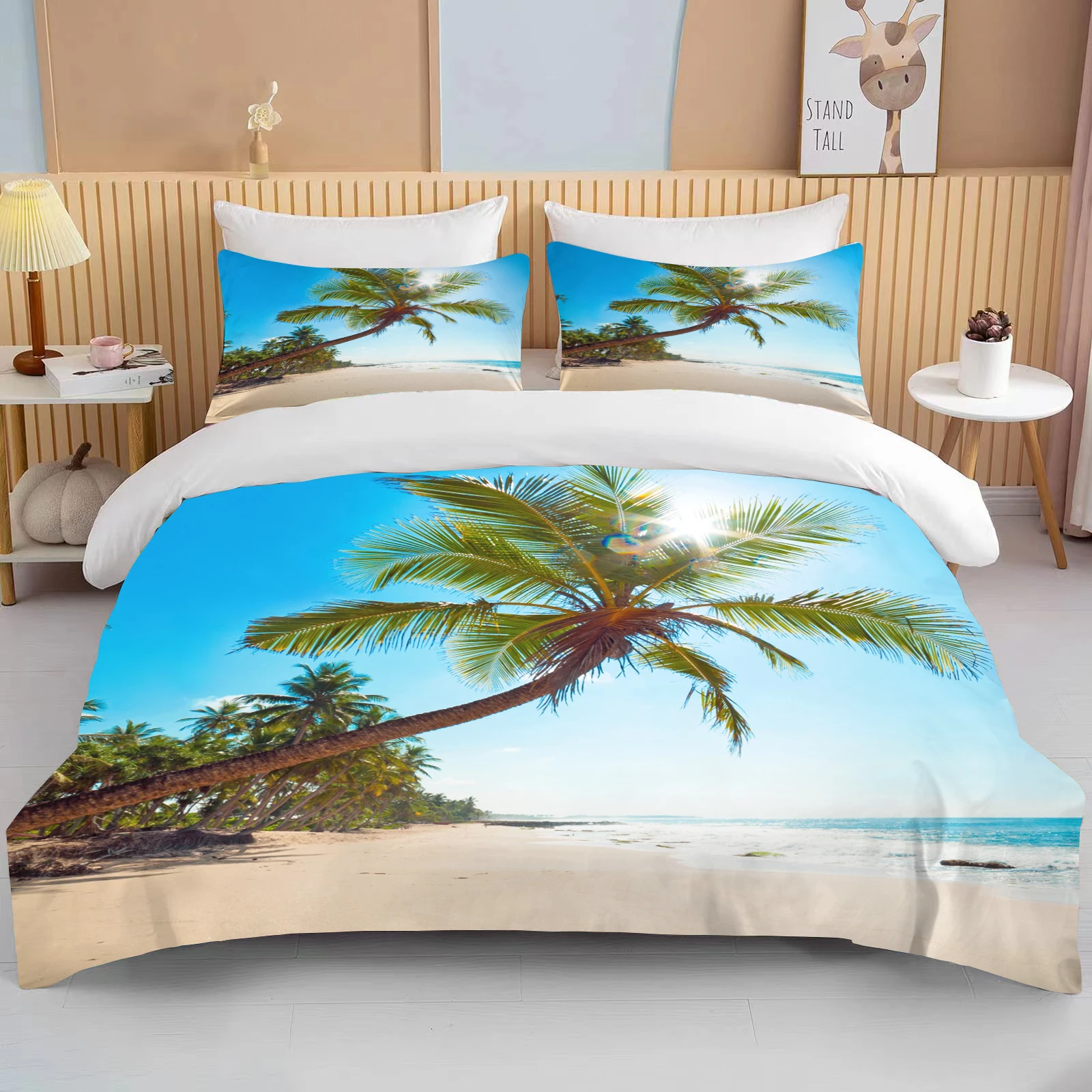 

Ocean Bedding Set Coast Beach Duvet Cover Set Blue Starfish Bed Set Kids Teen Shell Home Textiles Summer Bedspread Quilt Cover