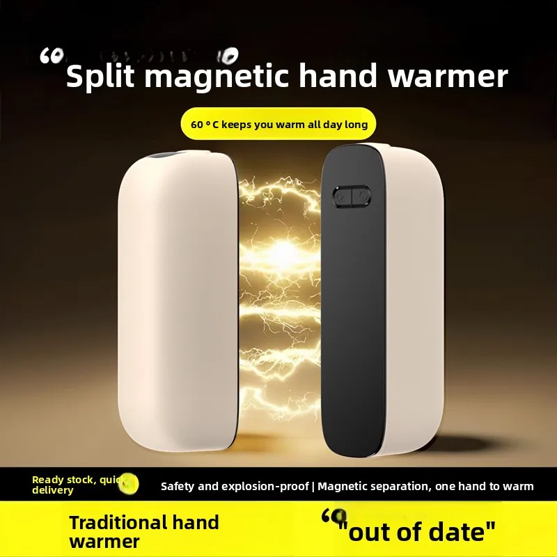 

Portable Hand Warmer 2 in 1 Magnetic Hand Heater Detachable Hand Warmer Double-Sided Heating Hand Warmer Winter Essential Item