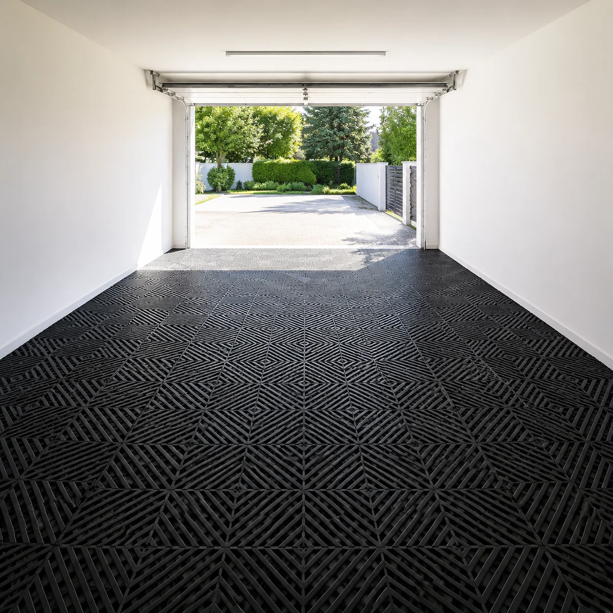 New Style PP Plastic Interlocking Garage Floor Tiles for Car Wash Shops Click-System Garage Slabls
