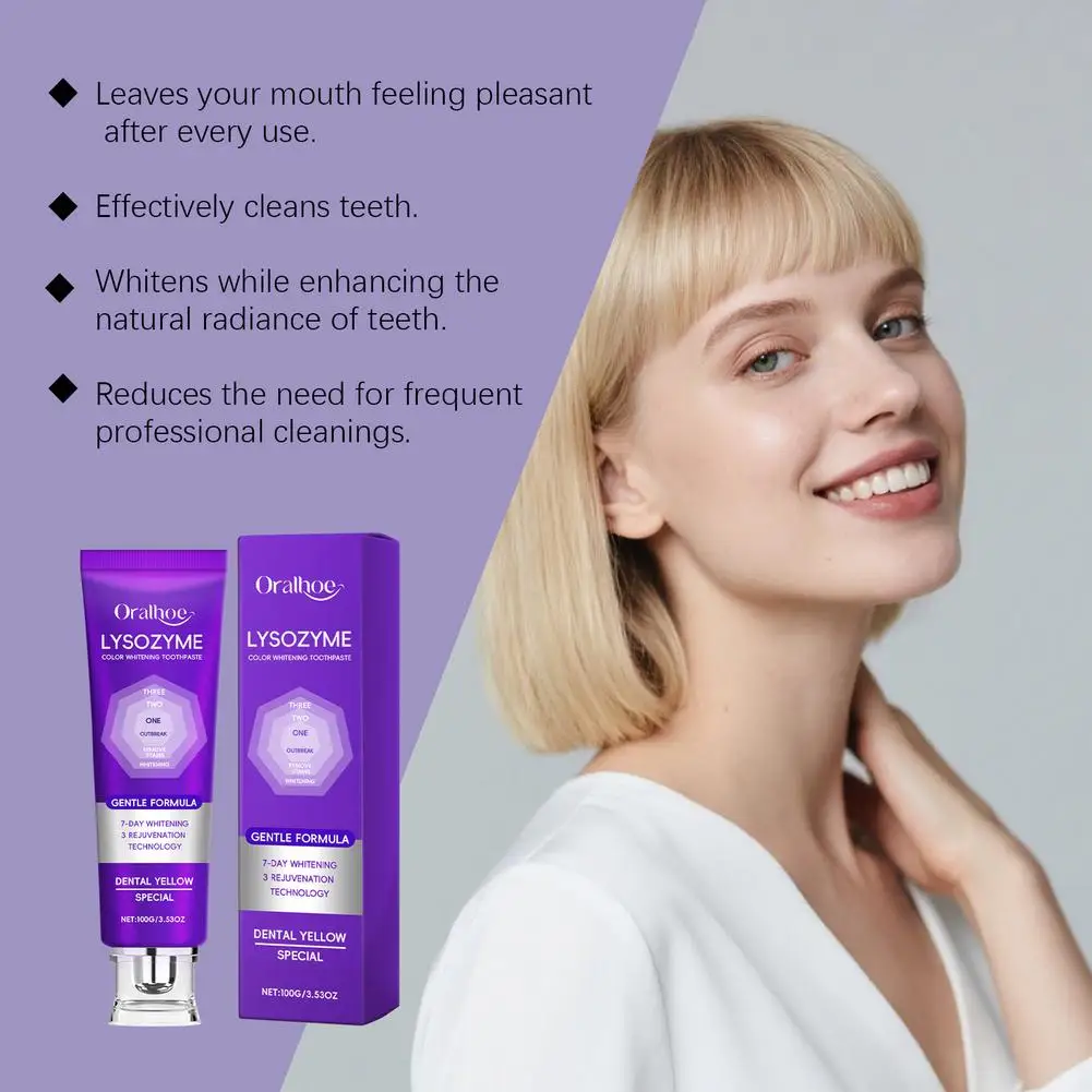 معجون أسنان مبيض أرجواني من أورالهو ينظف الأسنان ويزيل البلاك ويقوي المينا ويمنع التجاويف وحساسية الأسنان