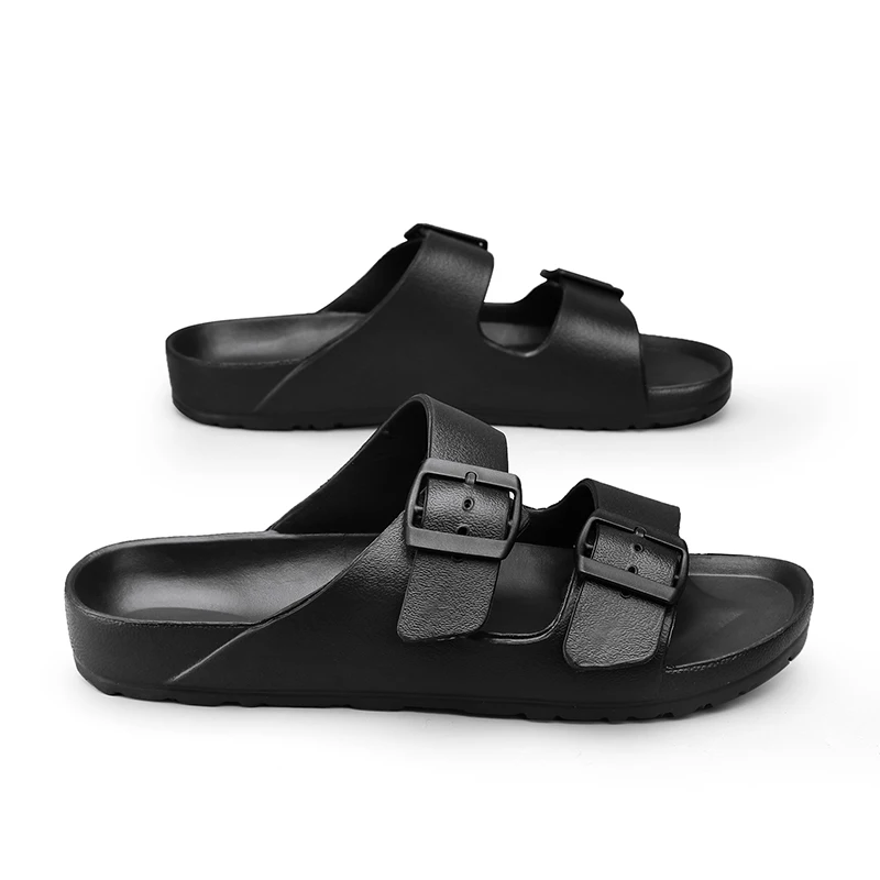 Ultra Light Slippers With Double Buckle Men Women Slides Lightweight EVA Quality Clogs Garden Shoes Beach Slip On Sandals