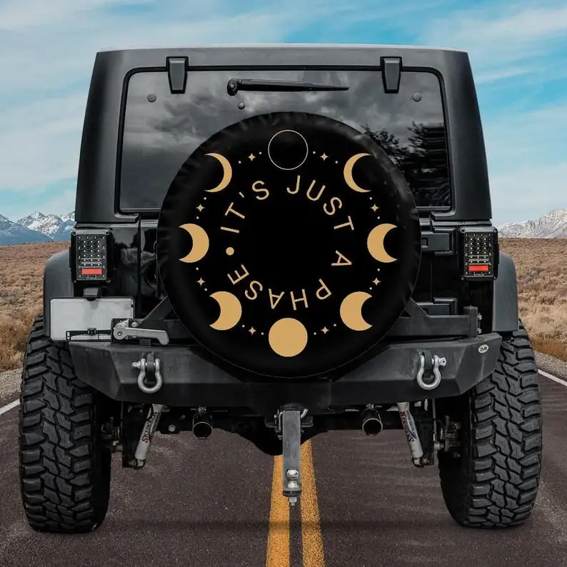 

Spare Tire Cover with backup camera hole, It's just a phase, moon phases Tire Cover, Rear camera hole, Car accessories Accessori