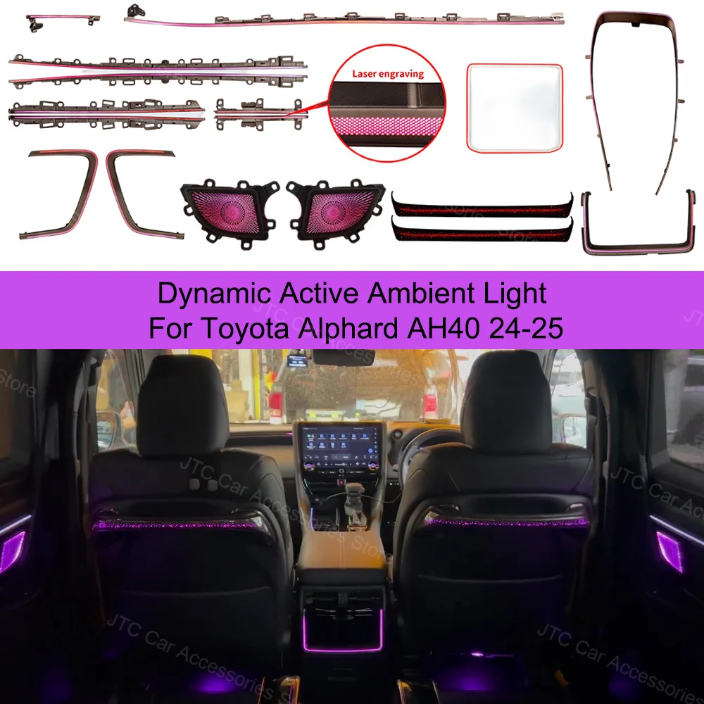 Dynamic Active Ambient Light For Toyota Alphard/VELLFIRE AH40 2024-2025 RHD/LHD Atmosphere environtal mood ambilight Lighting
