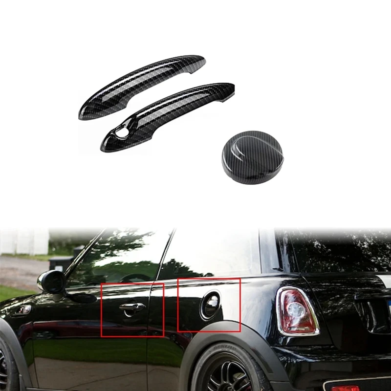 Car Gas Fuel Tank Filler Cap Cover For BMW Mini Cooper S R55 R56 2007-2013 (Carbon )