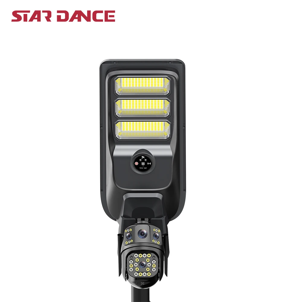 Dual Lenses 200w Solar Street Lamp with Cctv 6 Million Pixels Solar Light with Camera