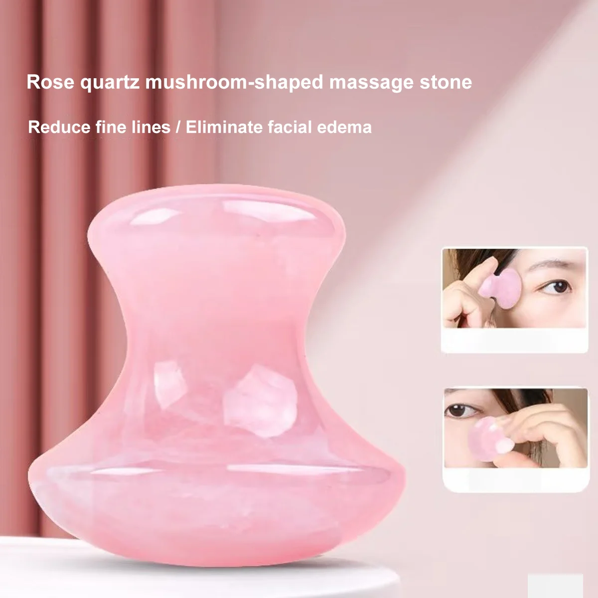 Natural Rose Quartz Jade Mushroom Facial Massage Stone Gouache Scraper Face Massager Gua Sha Board Skin Care Face Lifting Tool