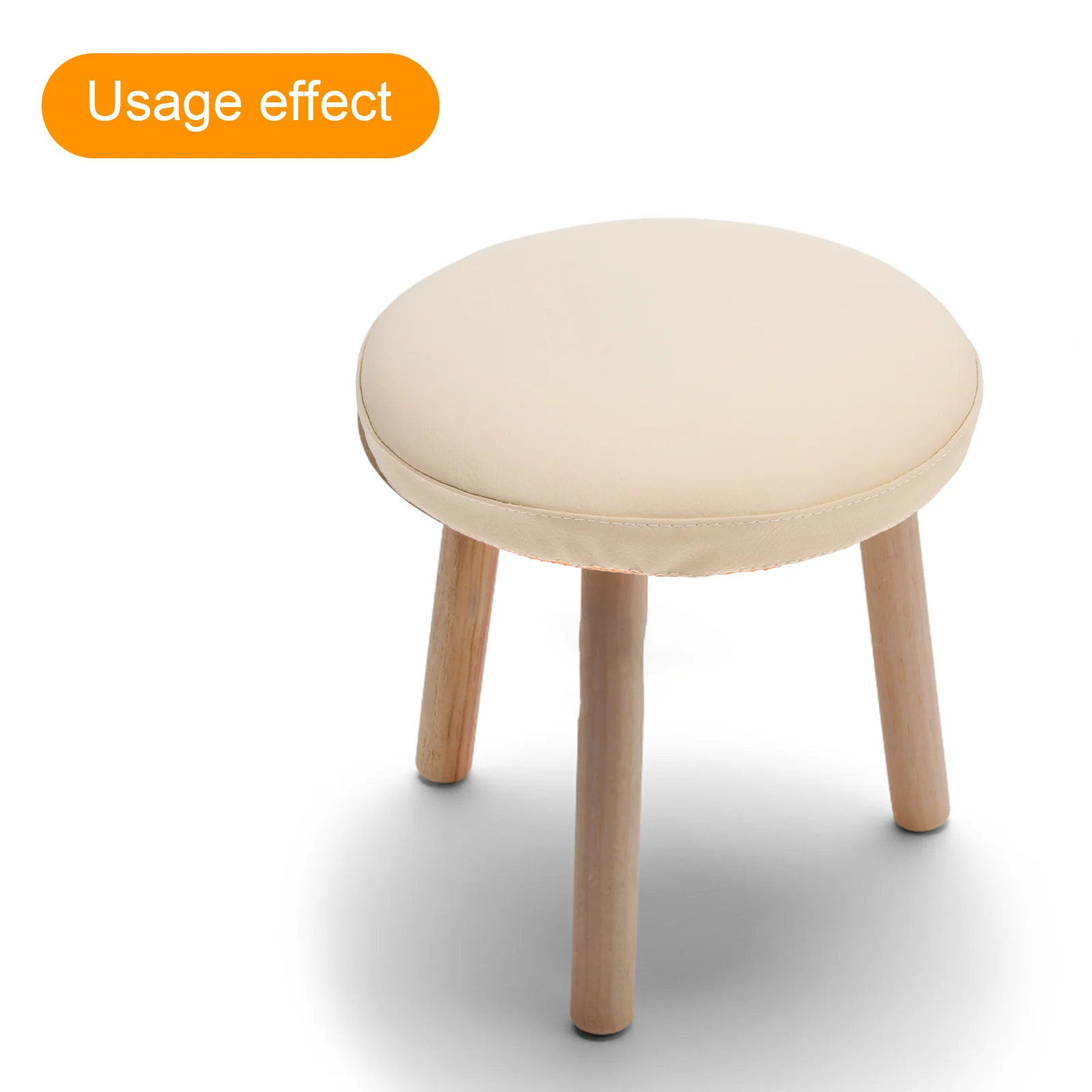 

Non Slip Round Foam Dining Chair Cushion PU Seat Pad Soft Comfortable for Living Room Patio Garden Window Mat White