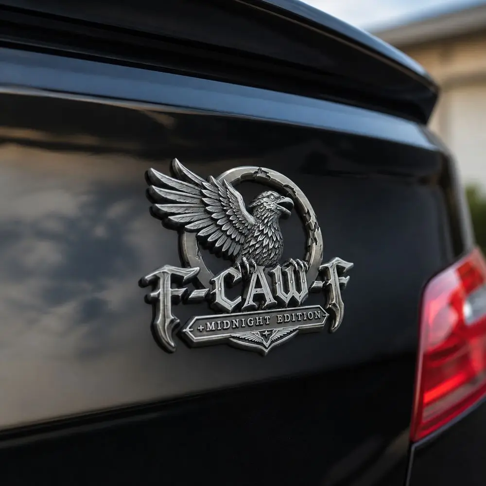 Raised 3D Relief Car Emblem Waterproof Eagle Motif Raven Wing Car Sticker Self-adhesive Self-adhesive Car Emblem