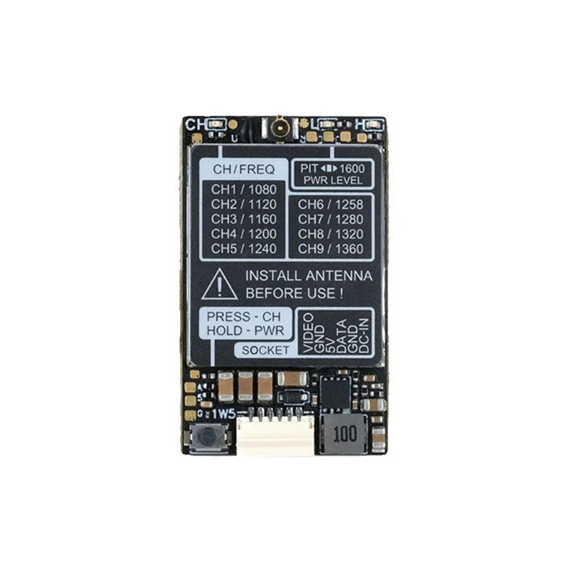 

1.2Ghz 1.3Ghz 1600Mw 1.6W VTX Audio Video FPV Transmitter Module 7-36V For RC FPV Long Range Airplane Drone