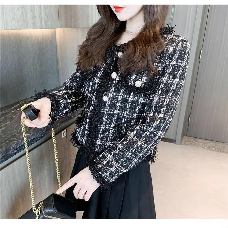 

Women's coat Women's Outerwears High-end Small Female Spring and autumn Wild Socialite Temperament Autumn season short jacket