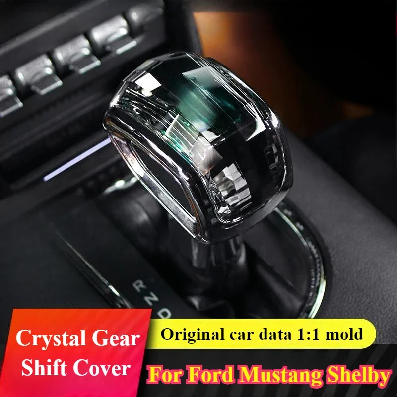 

Crystal Gear Lever Head Cover For Ford Mustang Shelby 2015-2023 Modified Gear Shift Knob LED Light Decoration Cover