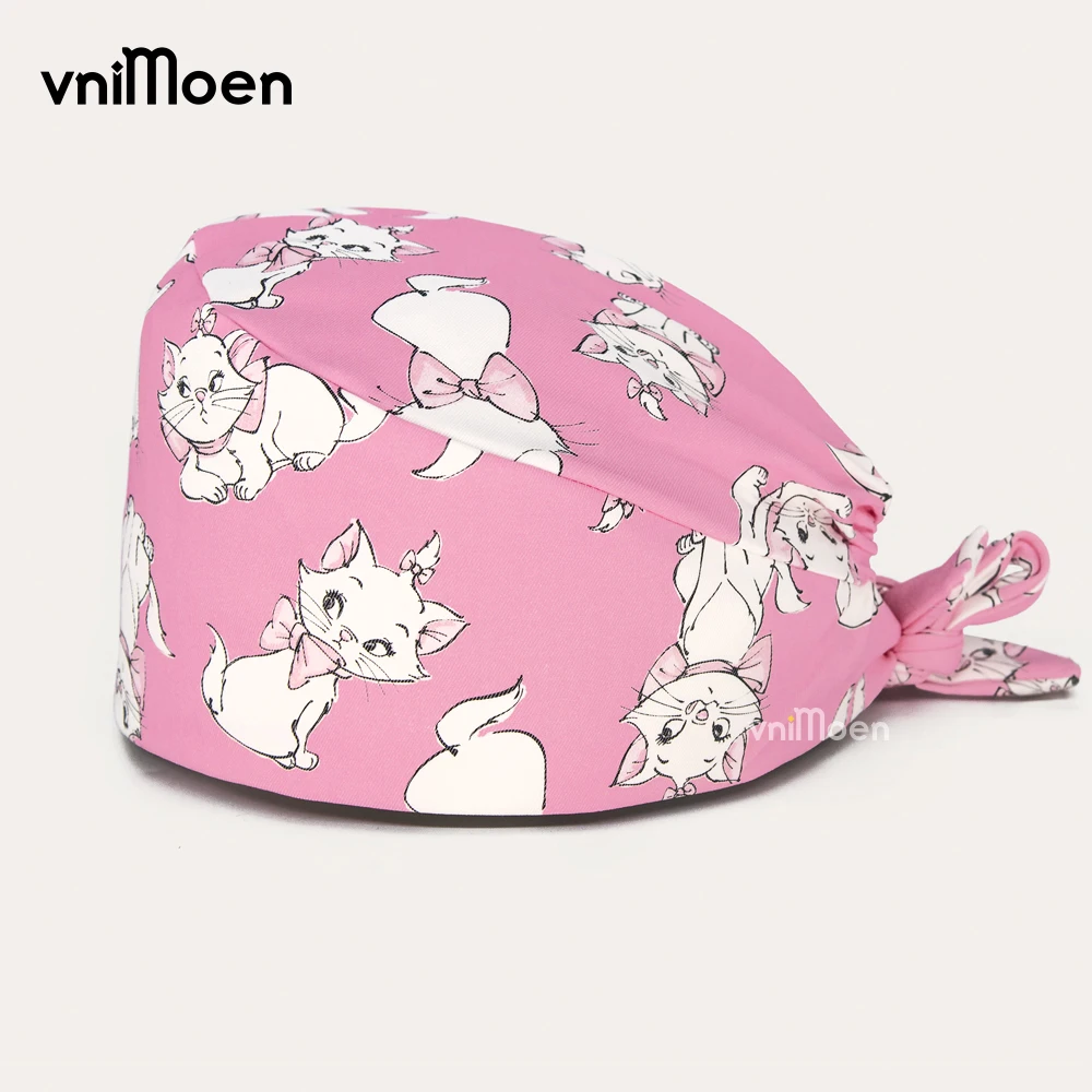 Chapeau de gommage pour animaux de compagnie, imprimé Floral, casquette de dentiste, uniformes médicaux d'hôpital, accessoires pour femmes, chapeau de salle d'opération