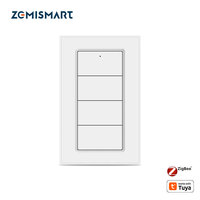 Zemismart Zigbee 4 Gangs Wireless Scene Switch Push Button Portable Switch Work with Tuya Smart Life Battery Powered