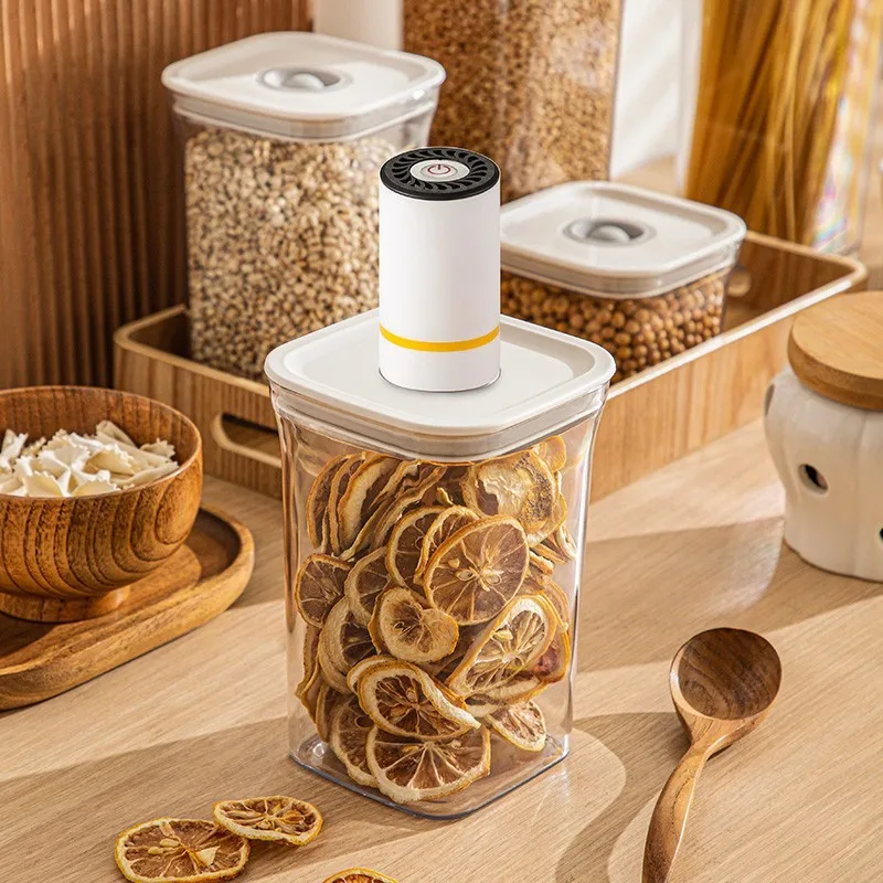 Dried Fruit Storage Box Square Pet Press Type Simple Air Vacuum Sealed Kitchen Noodle Box Food Grade Storage Containers