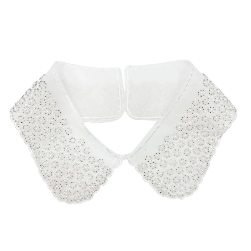 Hand Beading False Half Shirt Blouse False Collar Embroidered Collar Versatile Dropship