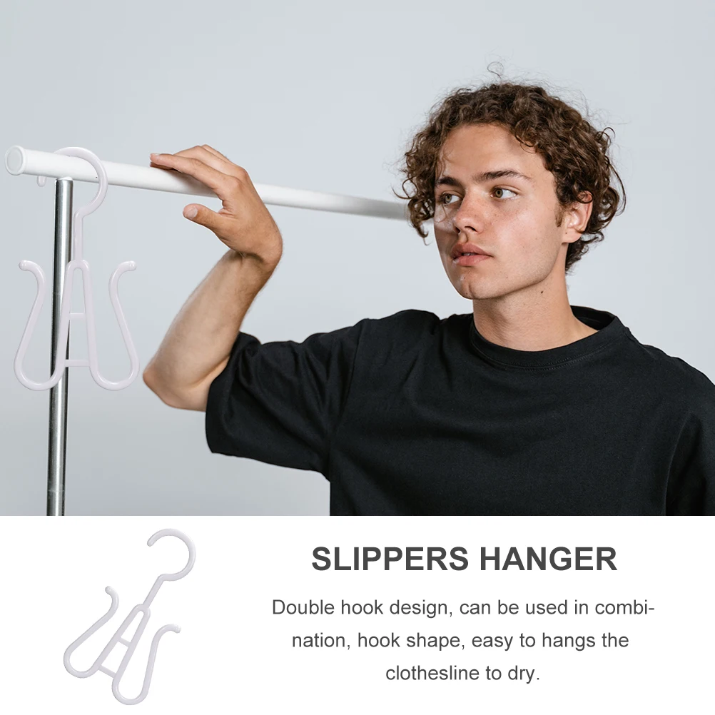 

10 Pcs Shoe Holder Storage Hook Hanging Bike Hooks Slippers Hanger for Drying Shoes White Organizer Rack