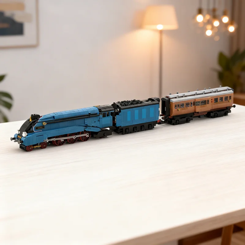 

2833pcs MOC LNER A4 Garter Blue Mallard With Train RC Model Building Blocks Toy Gift Creative Display Collectible Desk Premium