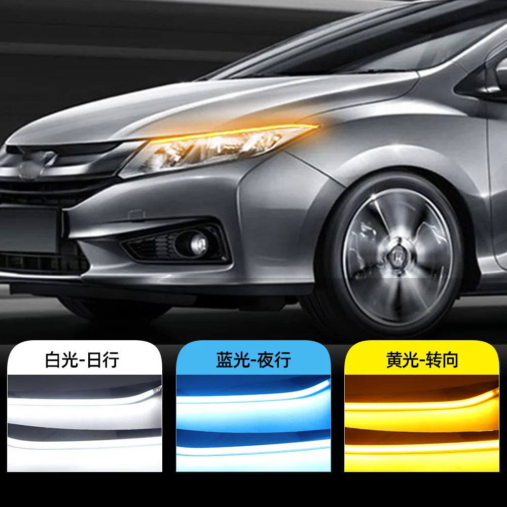 

Дневные ходовые огни для Honda 15-18 City, стандартные фары, сигналы поворота при разрыве глаз, брови, дневные ходовые огни