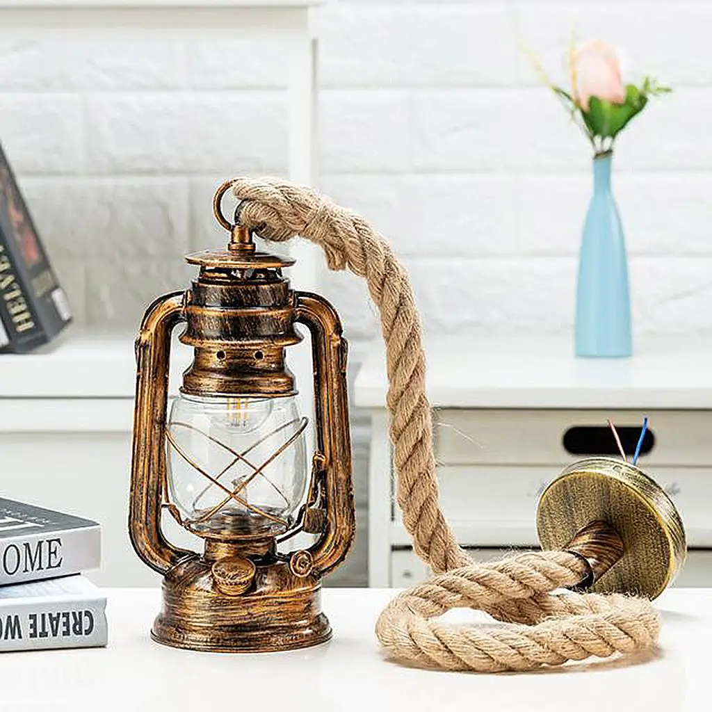 Glass Creative Chandelier Kerosene Design Hanging Lamp Children Bedroom Living Room Attic Study Vintage Style Art Chandelier