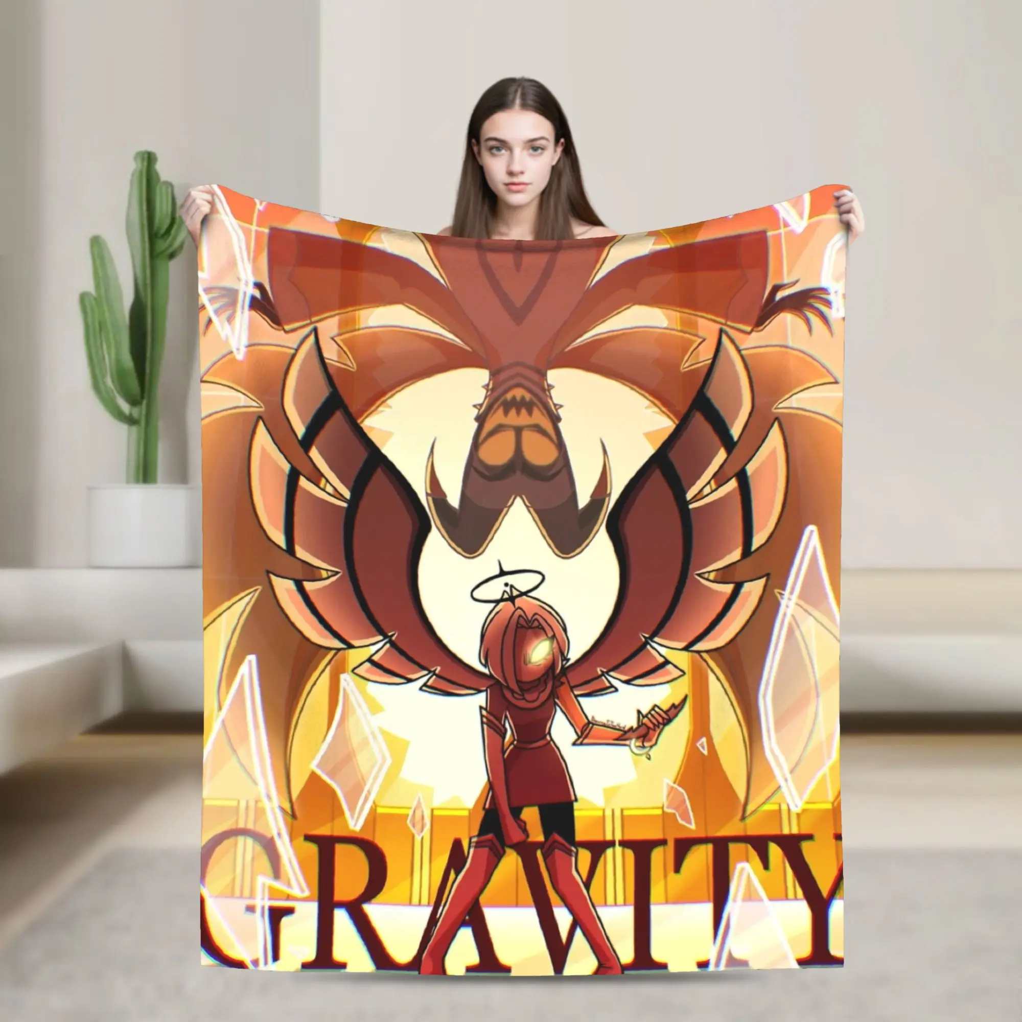 Gravity Hazbins Hotels Blanket Velvet Spring Autumn   Multifunction Ultra-Soft Throw Blanket for Sofa Office Quilt