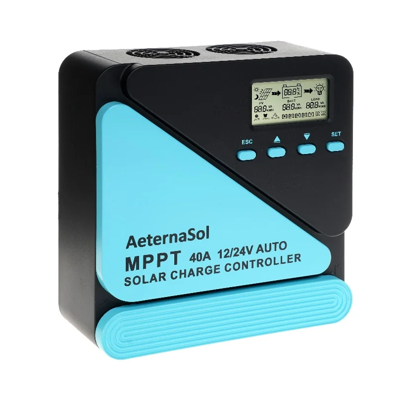 

AeternaSol MPPT Solar Charge Controller 40A 12/24V MPPT Solar Charge Controller Dual 12V 24V Auto Solar Panel Charger Regulator LCD USB for Lifepo4 Lead Acid Lithium Battery Solar Charge Controller USB&LCD for Multiple Batteries