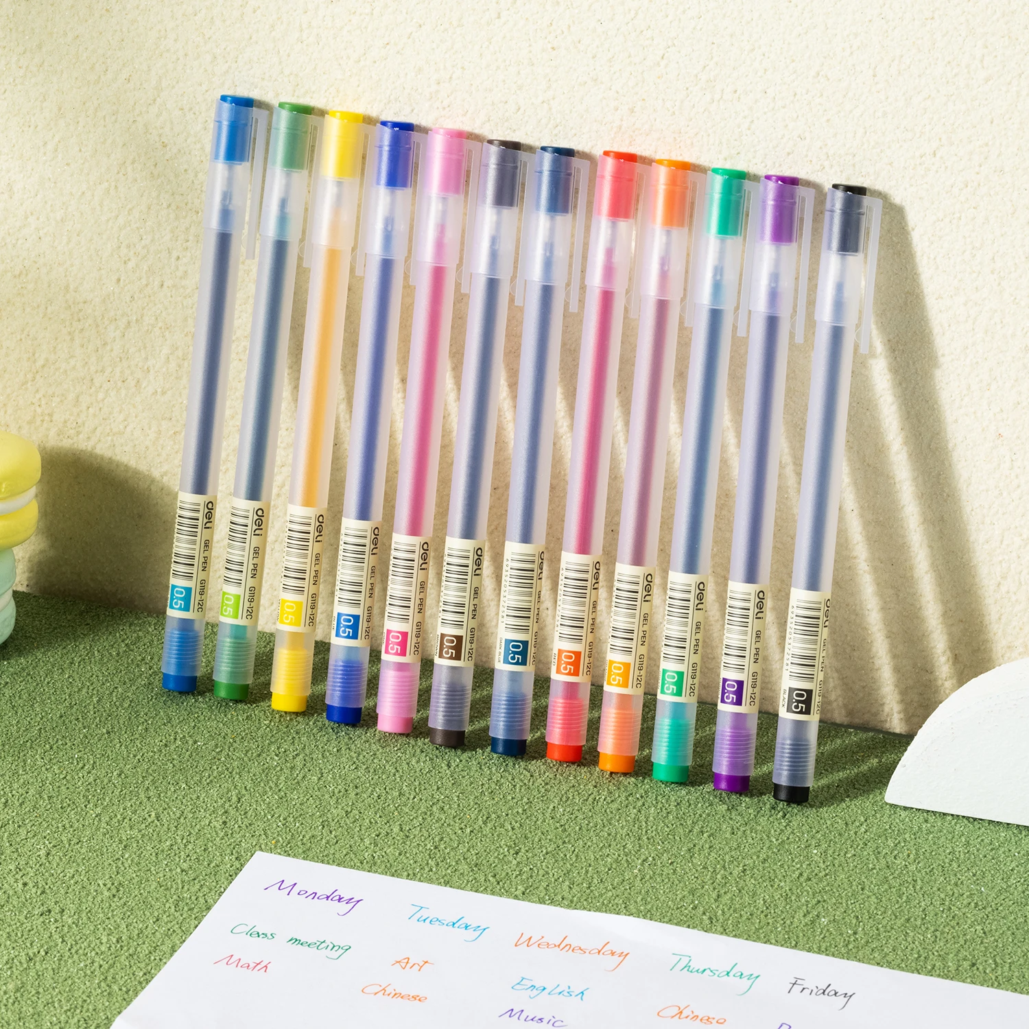 ديلي 12 قطعة مجموعة عالية الجودة اللون هلام القلم الكتابة قلم محايد اللون قلم الكرات الدوّارة 0.5 مللي متر رصاصة الحبر الأزرق قلم توقيع قلم حبر جاف #4