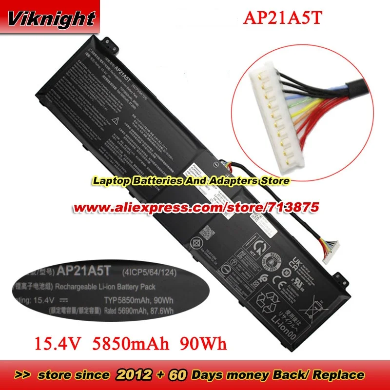 AP21A5T Battery AP21A7T AP21A8T KT0040G014 for Nitro 16 AN16 17 AN17-51 5 AN517-55 Predator Helios 300 16 PH16-71