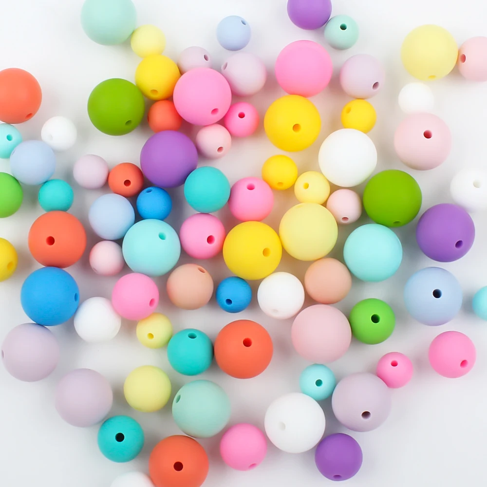 

1000pcs 9MM Silicone Round Beads Baby Teething Focal Beads Teether Food Grade DIY Newborn Nursing Teething Toy Accessories