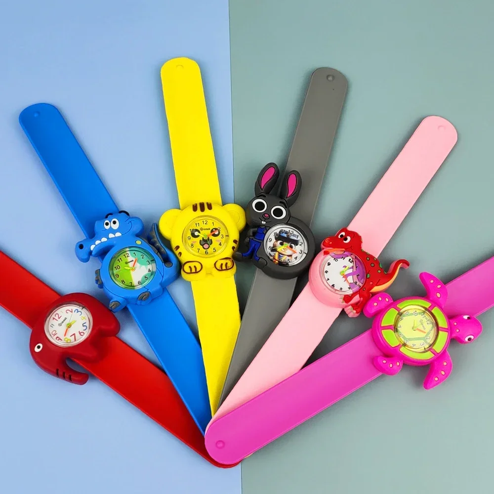 Montres de dessin animé pour enfants, jouet d'étude pour bébé, horloge pour étudiants, montres pour enfants garçons et filles, 24 animaux, montre dinosaure, cadeau pour enfants