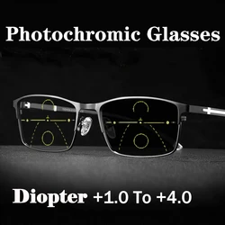 Photochromic Reading Glasses Men Progressive Multifocal Anti Blue Light Reading Glasses TR90 Hyperopia Presbyopia Glasses