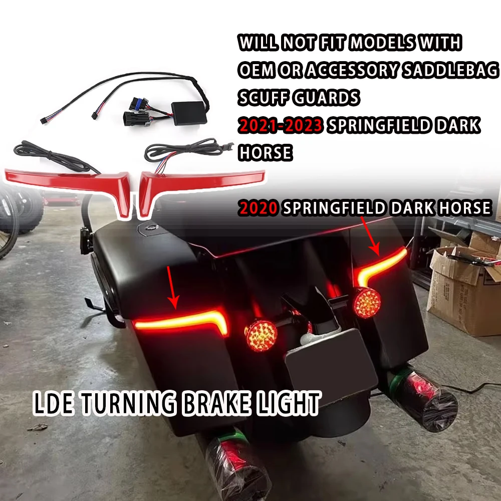 

Suitable for Indian Chief Road RSpringfield Black Horse Motorcycle Saddle shaped LED Light - Turn Signal Brake Operation Indicat