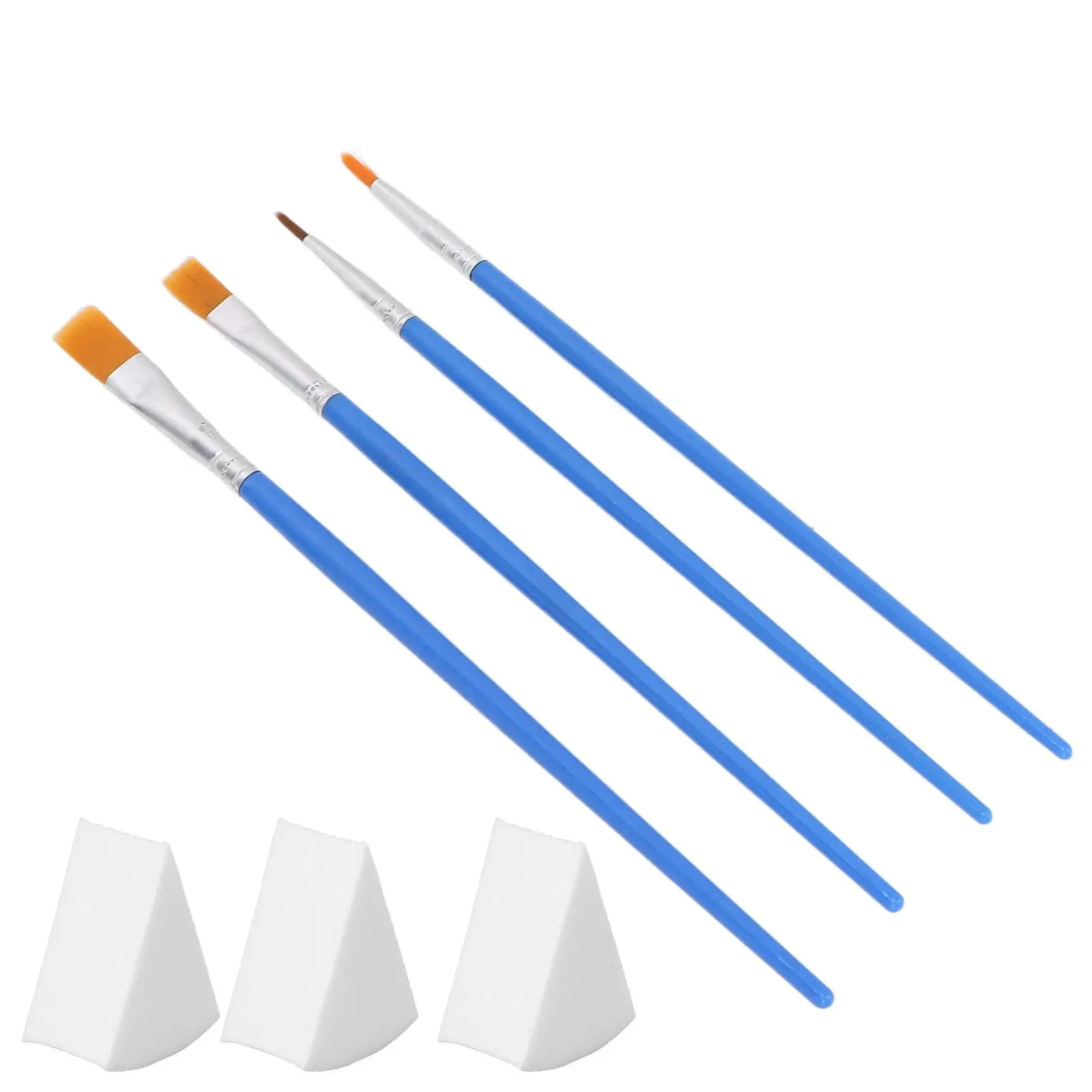 مجموعة فرش رسم الجسم بمقبض ناعم لمستلزمات وإسفنجات الألوان المائية الزيتية من الأكريليك #2