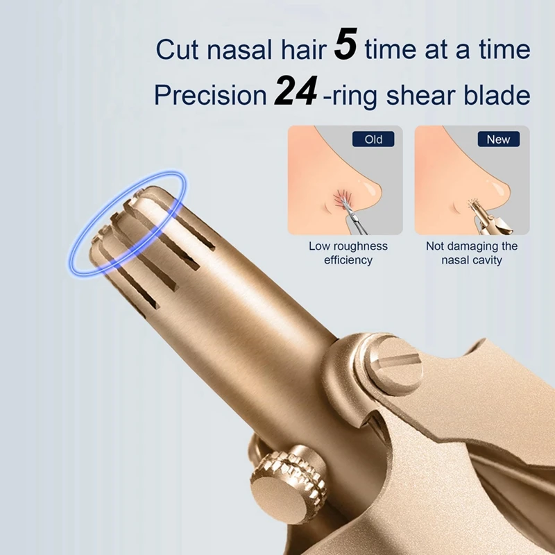 Alat pemangkas bulu hidung Pria & Wanita, pemangkas bulu hidung Manual tahan air dengan dua belas mata pisau