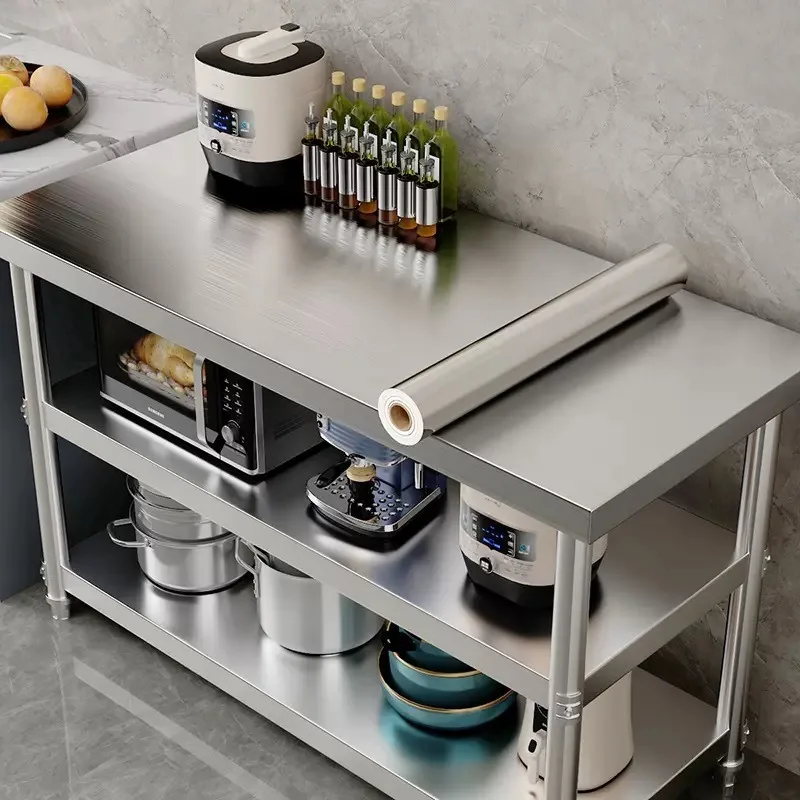 PVC Stainless Brushed Silver Removable Wallpaper Decor thickening Film Vinyl Waterproof Oil-proof House Kitchen Elevator Sticker