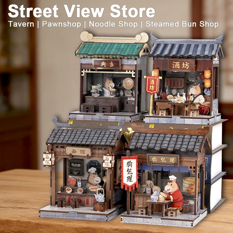 

DIY Book Nook Kit 3D Wooden Puzzle Miniature Doll House Building Blocks Bookshelf Insert Collectible Home Decor Model Toys Gifts