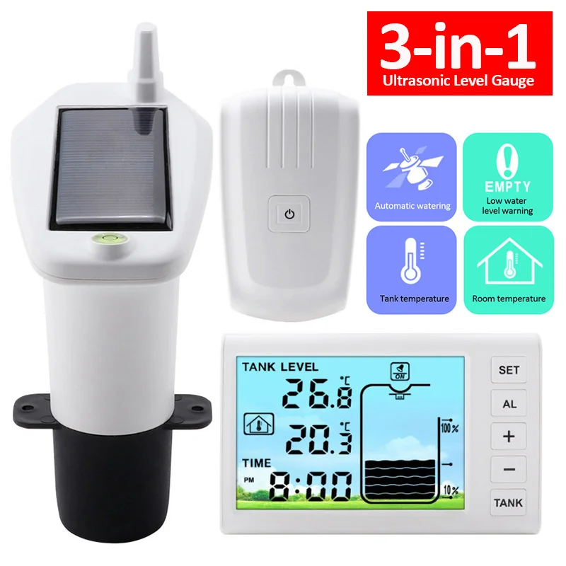 Digital Ultrasonic Level Gauge Water Liquid Tank Depth Temperature Monitor Water Tank Controller Level Monitor Time Display Digital Ultrasonic Level Gauge Water Liquid Tank Depth Temperature Monitor Water Tank Controller Level Monitor Time Display