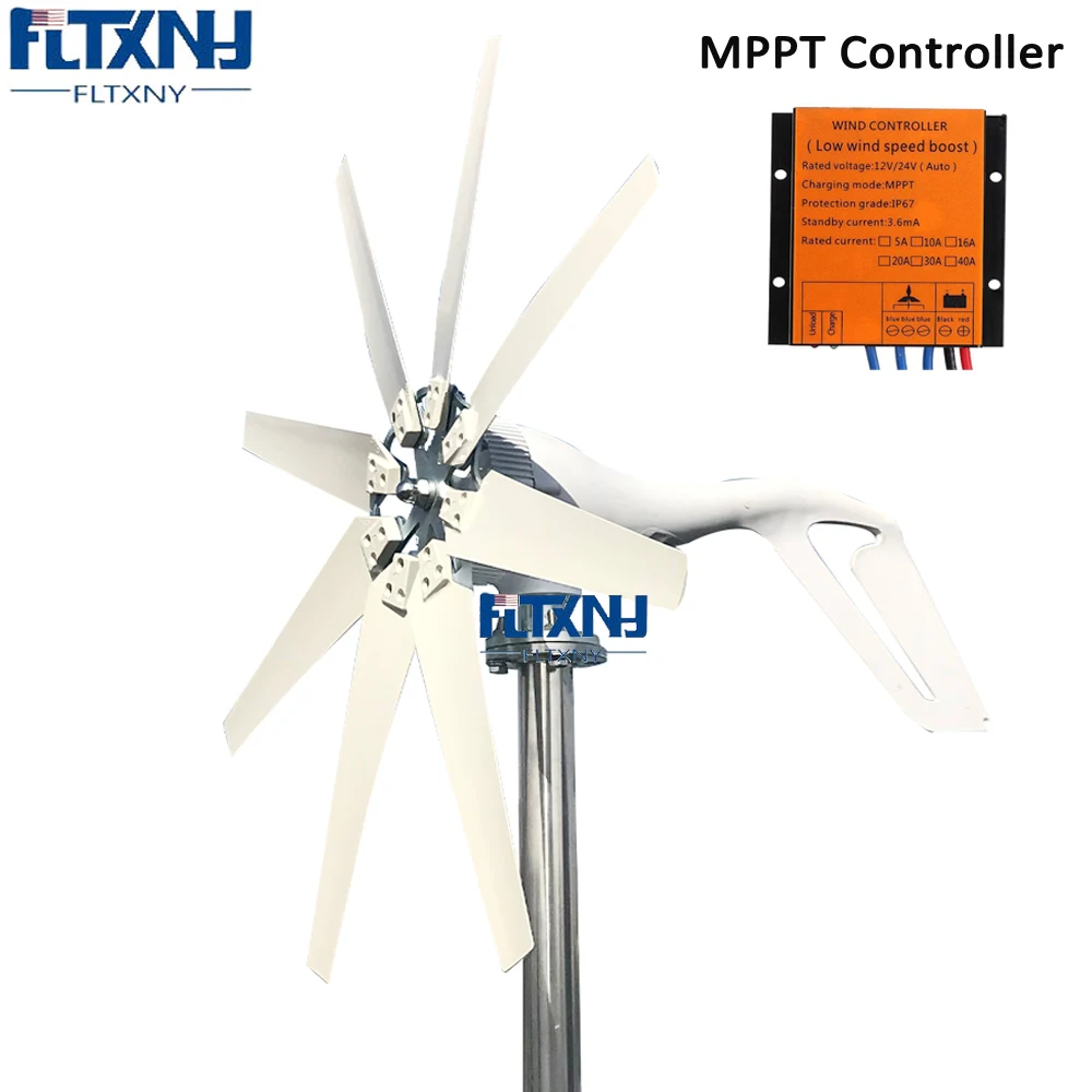 Horizontal Wind Turbine Generator 800w 1000w 12v 24v 48v Free Power NewEnergy Alternative Accessories for Home Street Lamps