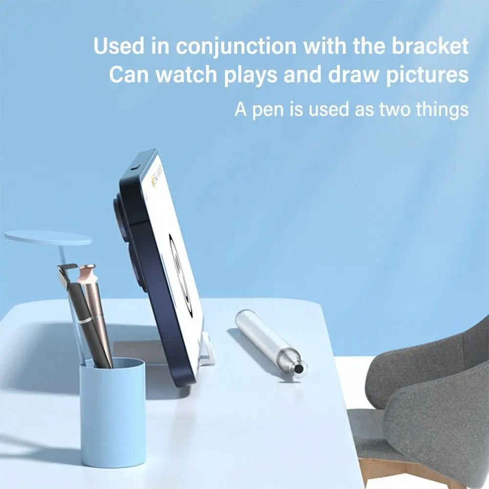 High Precision Stylus Pen 3-in-1 Multi-Function Screen Touch Pen With Phone Holder Capacitive Drawing Pen For Android Ios