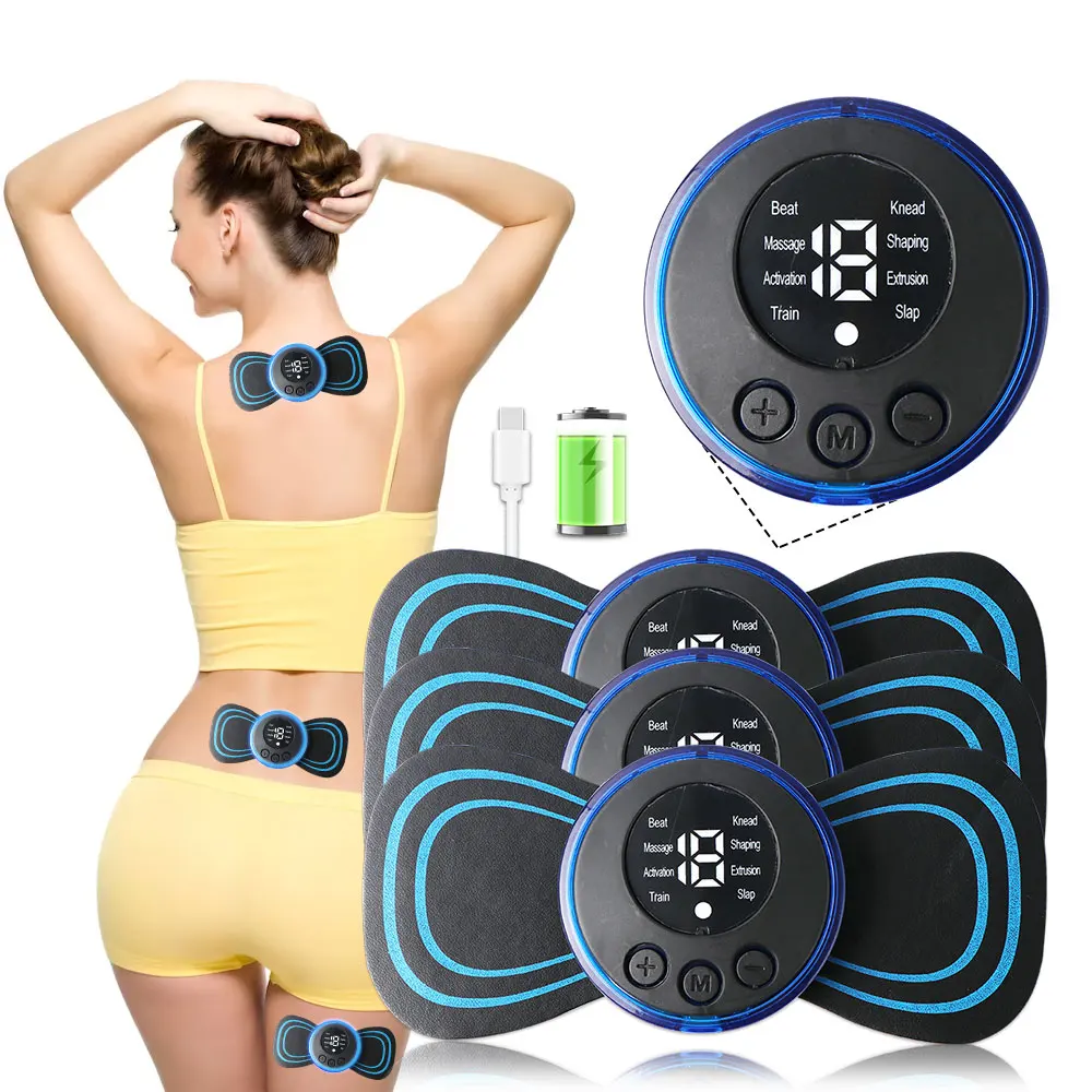 EMS Electric Neck Massager Lcd Display Cervical Massage Patch Low Frequency Pulse Muscle Stimulator Pain Relief Relaxation Tools