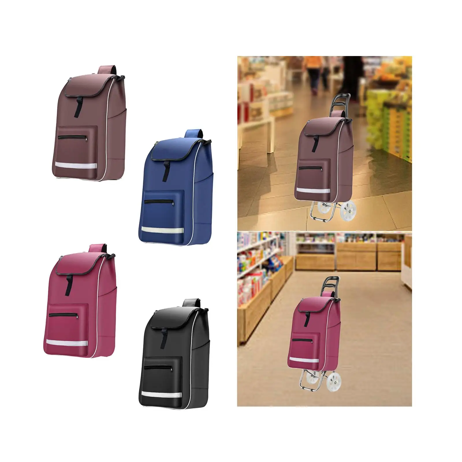 Shopping Cart Replacement Bag Portable Sturdy Lightweight Oxford Cloth Handtruck Bag for Outside Kitchen Office Folding Trolleys image 4