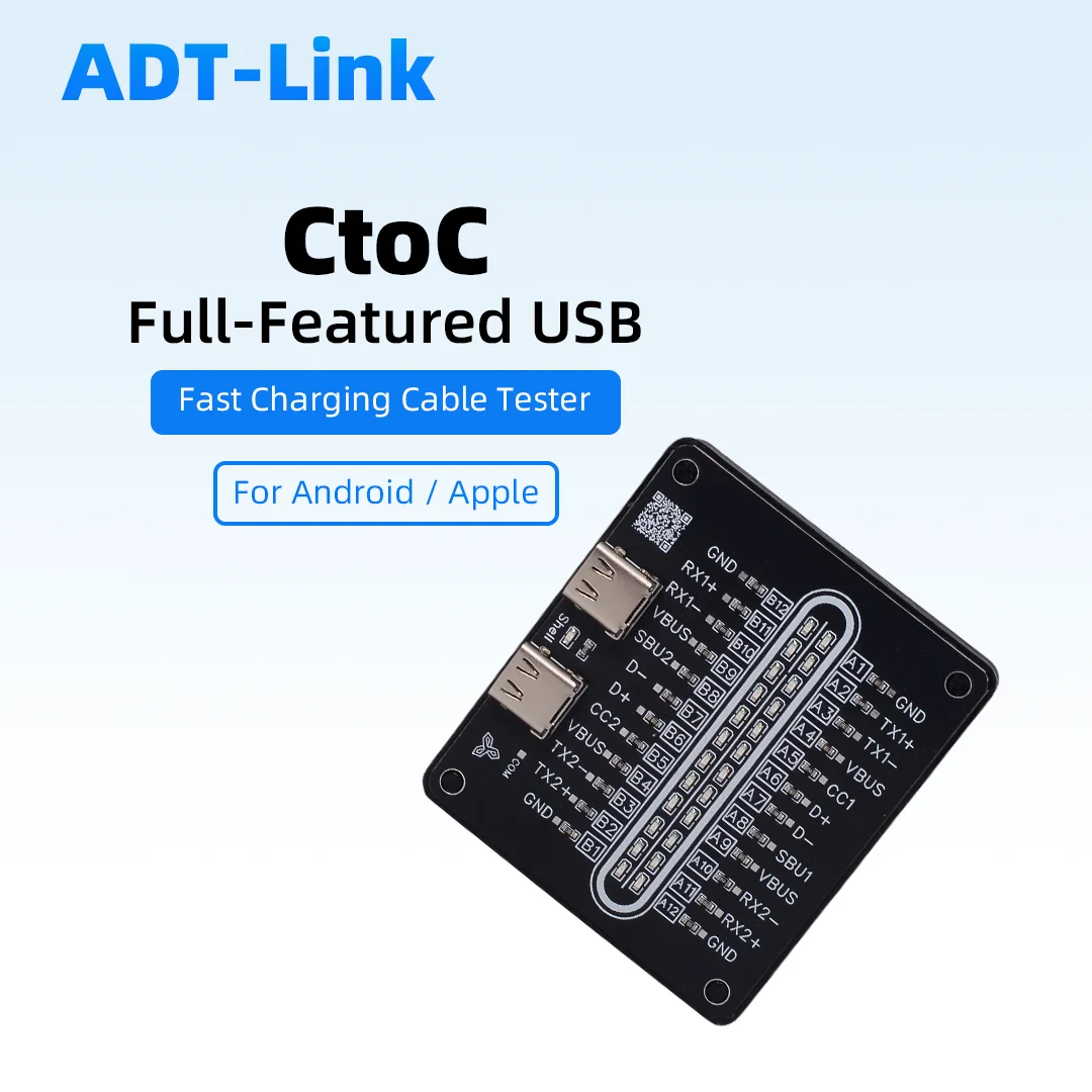 

ADT-Link Multi-Function USB C Cable Tester Type C To C Fast Charging Cable Tester for Android Apple Full Feature USB Detector