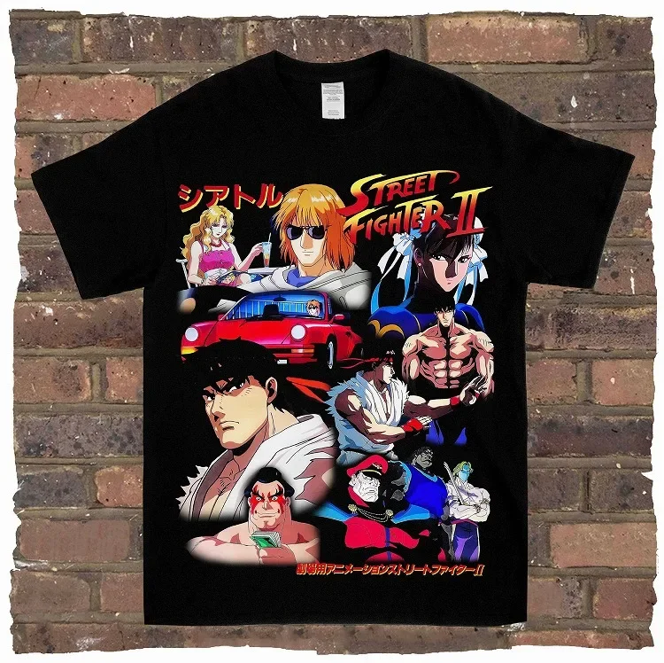 Game Spring Street Fighter Rock Rap Loose High Street High Quality Men and Women T-shirts Casual Simple Animation Style Lovers