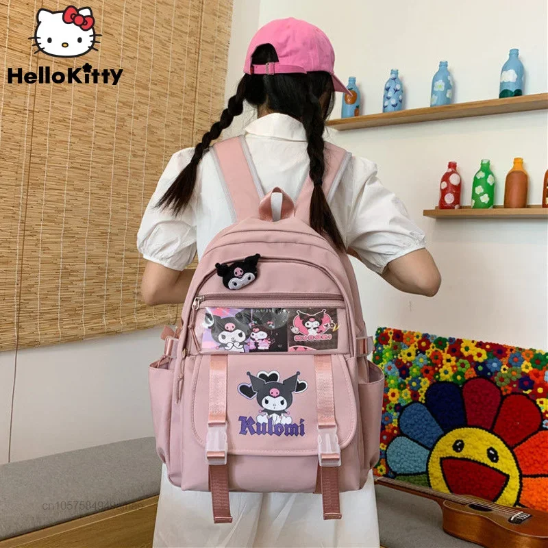 Sanrio Cartoon Kuromi Large Capacity Backpack School Bags For Teenage Girls Women Korean Fashion Handbags Y2k Student Backpacks