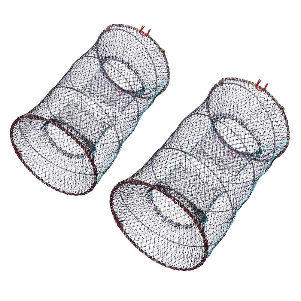 

2Pcs Foldable Fish Net Professional Crawfish Trap Multi function Lobster Crab Shrimp Bait Portable Fishing Supply