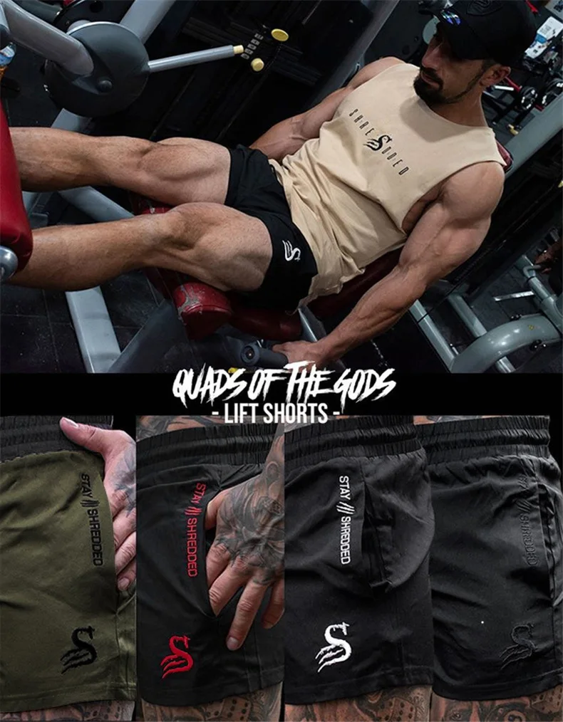 Men's Shorts Sweatpants Hipster Three-quarter Pants Muscle Fitness Summer Running Training Quick-drying Breathable Stretch Pants