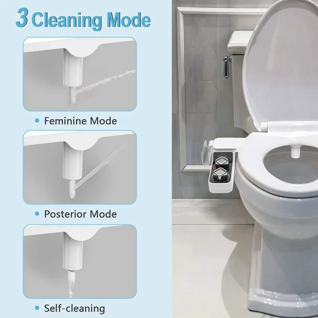 collapsible ultra-slim  hot and cold  nonelectric  bidet attachment 2023 for female  left and right  with self cleaning