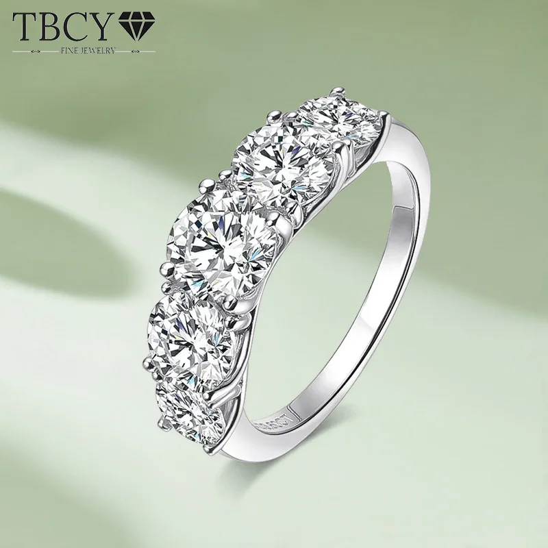 

TBCYD 3.6cttw D Color Moissanite Diamond Rings For Women GRA Certified S925 Silver Engagement Wedding Band Luxury Fine Jewelry