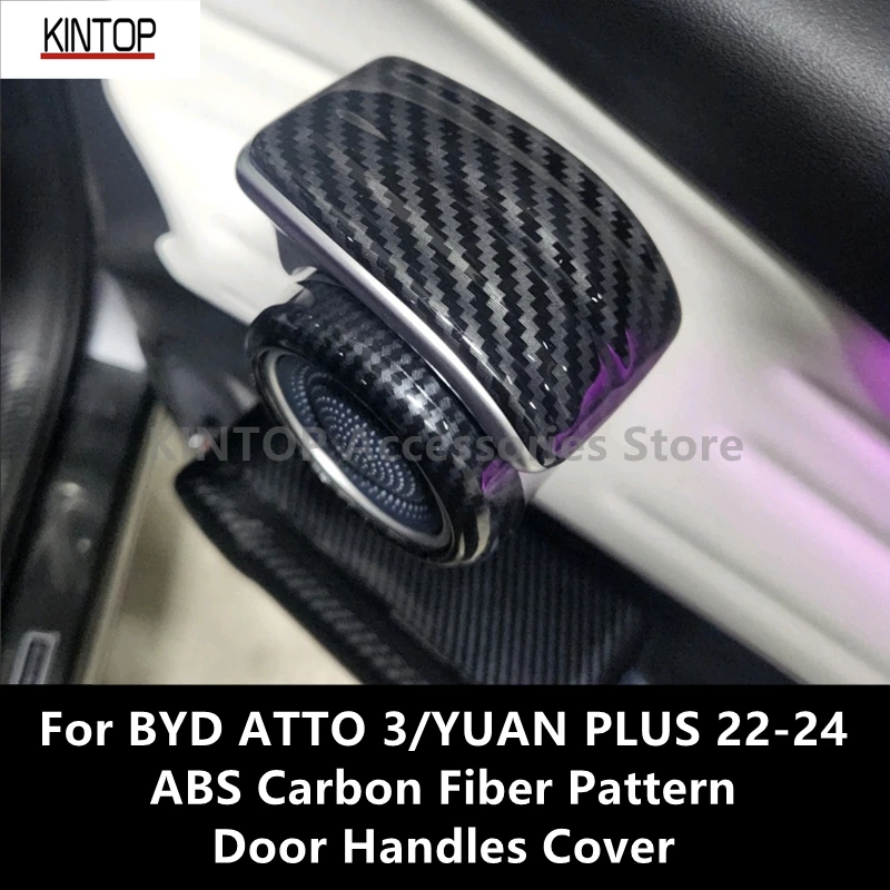 

For BYD ATTO 3/YUAN PLUS 22-24 ABS Carbon Fiber Pattern Door Handles Cover Decorative Stickers Interior Modification Accessories