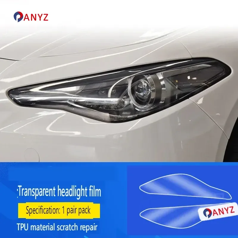 Car Front Headlamp Film for Alfa Romeo Giulia Stelvio Tpu Transparent Protective Film Exterior Headlight Trim Strip Car Sticker